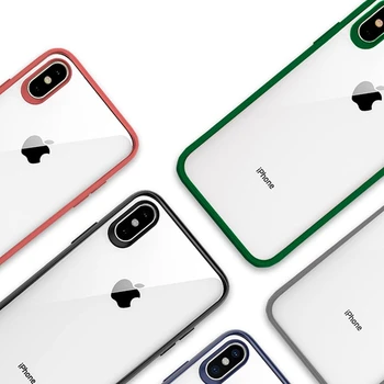 Algne Xiaomi Phone Case For iPhone X-XR, XS Max 8 7 Pluss Läbipaistev TPU ARVUTI Kest Kott Põrutuskindel Värviline Raam tagakaas