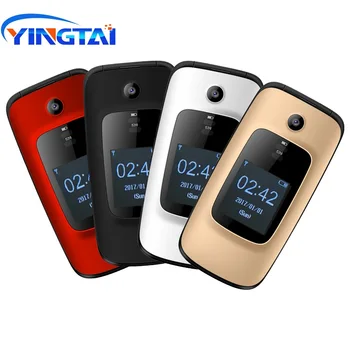 Algne YINGTAI T16 GSM klapp kõrgemate dual screen hiina telefon Vanem kiirvalimine ühe-klahvi SOS clamshell 2G FM kohandada Keel