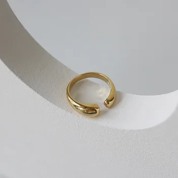 Amaiyllis 18K Kuld Minimalistlik Ebaregulaarne Ring Avatud Rõngad Särav Rõngas Wild Mood Avamine Rõngad Naiste 18k Kuld Jewellry