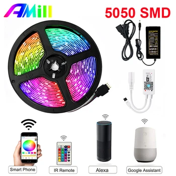 AMill 5050 RGB LED Riba Telefoni Kontrolli Traadita WiFi Lint Töötab Amazon Alexa Google ' i Kodu IFFFT DC 12V Paindlik Ribad Valgus