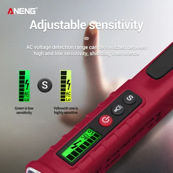 ANENG VC1010 Digitaalse Pinge Detektor Arvesti Intelligentne Mitte-kontakt Pen Häire AC Test Pen Tulede Tester Elektriku Tööriistad