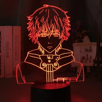 Anime 3D Led Night Light Tokyo Ghoul Ken Kaneki Nägu Nightlight Lugemisel Tuba Decor Light Kingitus Sünnipäevaks, Laua Lamp