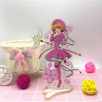 Anime Cardcaptor Sakura Akrüül Seista Mudel Mänguasjad Sakura Tegevus Joonis Ripats mänguasi 15 cm, topelt-side kingitus