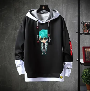 Anime Mystic Messenger Kapuutsiga Teismelised cartoon Kostüüm Unisex Vabaaja Võltsitud Kaks-Töö Hupparit Dressipluus jakk mantel