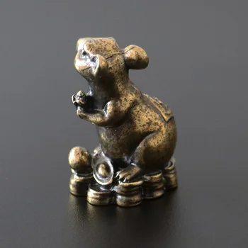 Antiik Pronks Hiina 2020 Uue Aasta Roti Kuju Miniatuuri Kujukeste Vintage Vask Zodiac Animal Mouse Armastus Mais Ornament Decor
