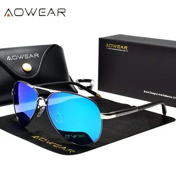 AOWEAR Lennunduse Polariseeritud Päikeseprillid Meeste Sõidu Peegel Päikese Prillid Mees Brand Design Classic Pilot Prillid Oculos Gafas De Sol