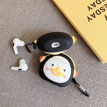 Apple AirPods Pro Juhtmeta Bluetooth-Kõrvaklapp Kate Kõrvaklappide Kate Silikoonist juhul 3D Cartoon Armas Kuulata Muusika Pingviin