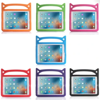 Armas Kassi kõrvad Puhul Apple iPad 2 3 4 Põrutuskindel Case for iPad2 ipad3 ipad4 Käepide Seista Lapse Pad Kaitsev Kate