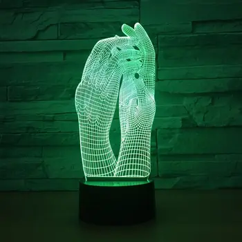 Armastus Kahe Käega Ilus 3D Lamp LED Night Light USB-Touch Tabel Lamp Teenetemärgi Partei Puhkus sisevalgustus Joonis Lamp