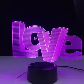 ARMASTUS Modelleerimine 3D Öösel Tuled Loominguline 7 Värvid Muutuvad Luminaria Tabel Lamp Home Decor Valentines Kingitus Lovers