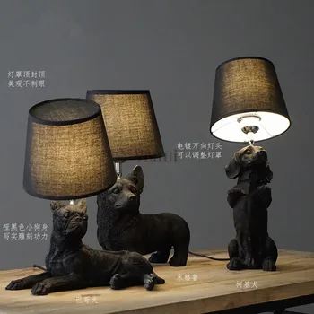 Art Decor Vaik Tabel Lamp Magamistuba, elutuba Lapsed, tuppa lapsed öö lambi Koerad Anmails Tabel lamp Must lampshades