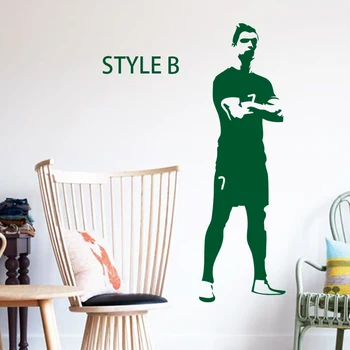 Art design Cristiano Ronaldo odavad vinüül kodu kaunistamiseks jalgpallur eemaldatav seina kleebis maja decor jalgpallistaar kleebised