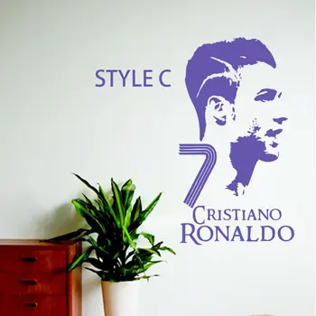 Art design Cristiano Ronaldo odavad vinüül kodu kaunistamiseks jalgpallur eemaldatav seina kleebis maja decor jalgpallistaar kleebised