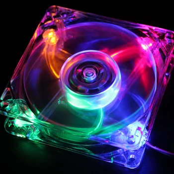 Arvuti 80mm, 8cm glare LED arvuti desktop arvuti korpus, läbipaistev jahutusventilaator, 3-pin ja 4-pin pistik kruvidega, quie