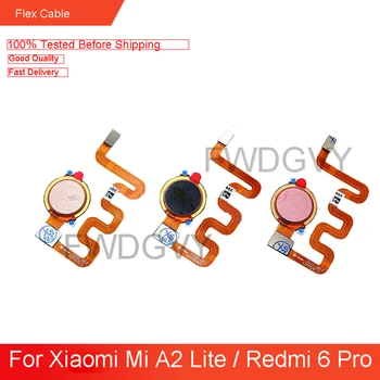 Asendaja Xiaomi Mi A2-Lite /Redmi 6 Pro, Fingerprint Sensor Nuppu Home Klahvi, Puudutage ID Flex Kaabel