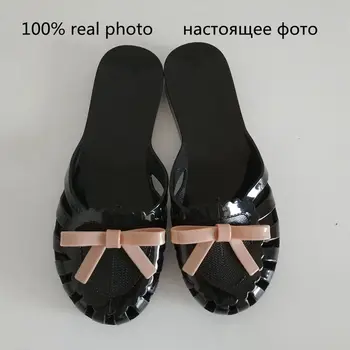 ASILETO Naiste suve kingad Toasussid Puukingad korter Sandaalid Vabaaja Sandaalid jelly kingad bowtie Õõnes välja slaidi varbavahed beach suss