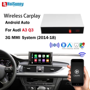 AUDI A3 Q3 Traadita Carplay Android Auto OEM Ekraan Toetab Peegel Link Tagurpidi Kaamera MMI Süsteem Multimeedia AirPlay
