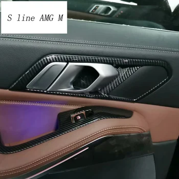 Auto disain Carbon fiber BMW X5 G05 2019 Salongi Ukse Käepide Hõlmab Sisekujundus Ukse Kaussi nupud Kleebised raam auto tarvikud