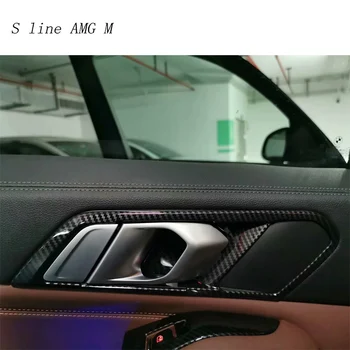 Auto disain Carbon fiber BMW X5 G05 2019 Salongi Ukse Käepide Hõlmab Sisekujundus Ukse Kaussi nupud Kleebised raam auto tarvikud