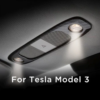 Auto Stiil Tarvikud Tesla Model 3 Y Auto Esi-ja Tagumine lugemislamp Raam, ABS Carbon Fiber Kleebis, Sisekujundus, Dekoratiivsed