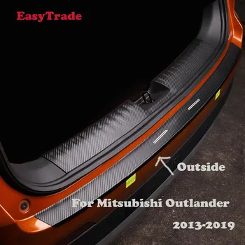 Auto Tagumise Ukse Lävepakk Plaat Protector Anti-Lohistama Pagasiruumi väljaspool ukse lävepakk kleebise Jaoks Mitsubishi Outlander 2013-2019 Tarvikud