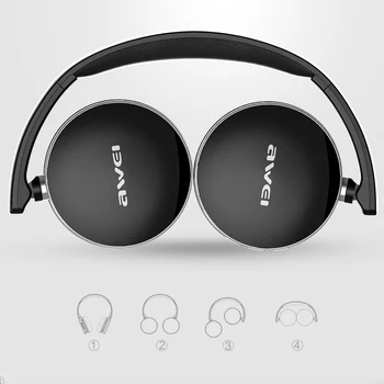 AWEI A500BL FoldableHi-Fi Stereo Bluetooth kõrvaklapid Juhtmevabad Kõrvaklapid Sport müra tühistamine Peakomplekt Koos mikrofoniga kõrvaklappide