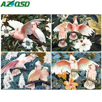 AZQSD Diamond Kunsti Maali Papagoi 5d Diy Diamond Tikandid Linnud Mosaiik Käsitöö Näputöö Kingitus Home Decor ristpistes Komplektid