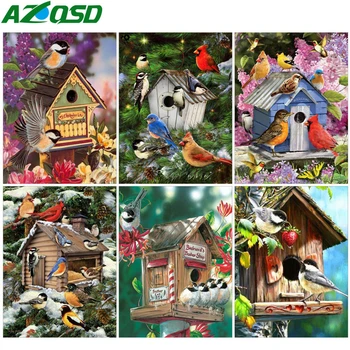 AZQSD Diamond Maali Täis Square Linnud 5d Diy Diamond Tikandid Loomade Home Decor Kingitus Käsitöö ristpistes Komplektid