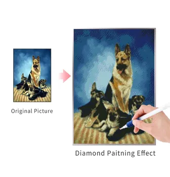 AZQSD Diamond Mosaiik Koer Diamond Maali Anmial ristpistes 5D DIY Täis Square Diamond Tikandid Kodu Kaunistamiseks
