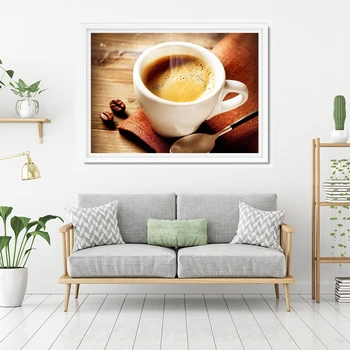AZQSD DIY Värvimine Poolt Numbrid Kohvi akrüülvärvi, Värvimine Poolt Numbrid Kohvi Tassi Pilt elutuba Kodu Kaunistamiseks