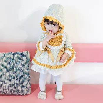 Baby Girl Lolita Õie Kleidid Imiku Printsess Kleit Suvel Tüdrukud 1. Sünnipäeva Ristimine Pool Frock Väikelapse Boutique Riided