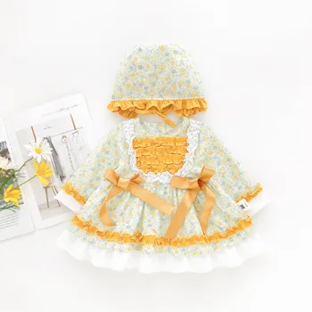 Baby Girl Lolita Õie Kleidid Imiku Printsess Kleit Suvel Tüdrukud 1. Sünnipäeva Ristimine Pool Frock Väikelapse Boutique Riided