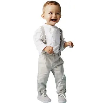 Baby Poiste Riided Komplekti Härrasmees Set Riided Pikk Varrukas Tops + Pikk Suspender Püksid 5 Suurused