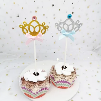 Baby Shower Cupcake Toppers Jumalik Väike Cupcake Korjab Poisid Tüdrukud Sünnipäeva Sinine Roosa Kook Teenetemärgi Küpsetamine Tarvikud