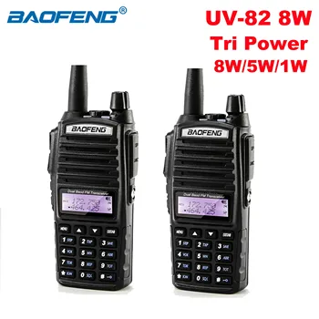 BaoFeng UV-82 Suure Tri Võimsus 8W Walkie Talkie 10km pikamaa kahesuunaline Raadio Dual Band VHF-UHF Sink CB Raadio Comunicador UV82 2TK