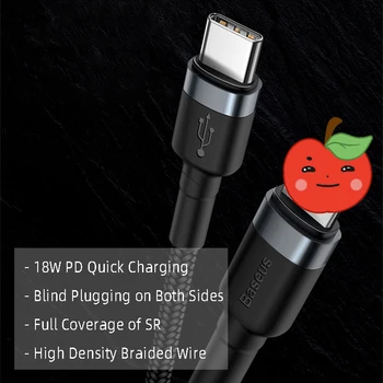 Baseus 18W PD-Kaabel USB-C-Pikse-Kaabel iPhone 11 Pro Xs Max 8 Pluss Kiire Laadimise Kaabel C-Tüüpi Laadija Kaabel