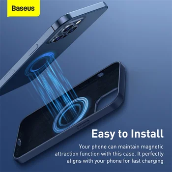Baseus Magnet Case for iPhone 12 Pro Max Silikageel Magnet Juhul iPhone tagakaas 12 mini Pro 12 Adsorptsiooni Coque Kate