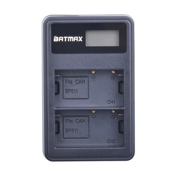 Batmax 2x BP-511, BP-511A BP-511 aku+ LCD USB Dual Charger Canon EOS 30D 40D 20D 5D G5 G6 G3 G2 G1 EOS 300D 50D