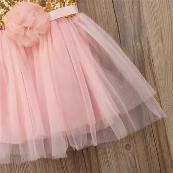 Beebi Tüdrukud Riietumisstiil Imiku Baby Kids Armas Roosa Pits Printsess Kleit Pulmapidu Kleit 2019 Lühikeste Varrukatega Tutu Kleidid Tüdrukutele