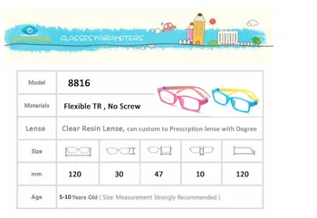 Bendable Nr Kruvi Lapsed frame prillid Poiss Lapse prillid Paindlik Laste prillide raamid TR90 Optiline klaas 8816 5-10 aastast