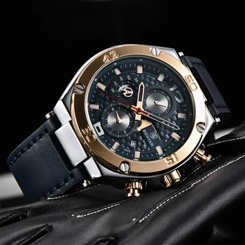 BENYAR Top Brändi Suur dial disain Chronograph Sport Mens Kellad Mood Sõjalise Veekindel Quartz Watch Relogio Masculino