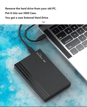 Blueendless HDD Case 2.5 SATA ja USB 3.0 kõvaketas Puuri puhul SSD Ketas Tool tasuta C-Tüüpi 3.1 Juhul, Väline kõvaketas,