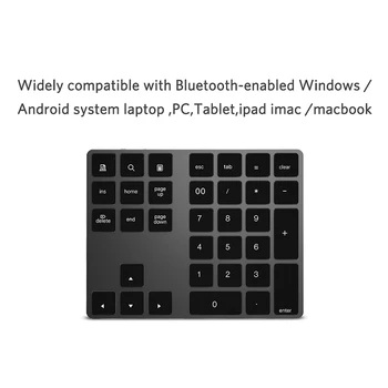 Bluetooth 3.0 Juhtmeta numbriklaviatuur 34 Võtmed Digitaalne Klaviatuur Raamatupidamise Teller Windows IOS, Mac OS Android Tablet PC Sülearvuti