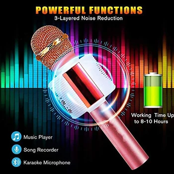 Bluetooth kõlar Mikrofon ja Traadita KTV Professionaalne K Laulu Mängija Laulu Mic Mikrofonid, USB Laetav Koosolek