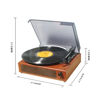 Bluetooth kõlar retro phonograph grammofon vinüül plaadimängija Klassikaline turntable taasesitus Sisseehitatud Stereo Kõlar 33/45/78RPM