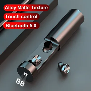 Bluetooth-peakomplekti Pull-out Traadita Kõrvaklapid TWS Tõsi, Stereo Mikrofoniga Metallist matte Touch Muusika laadimine boxmicrophone