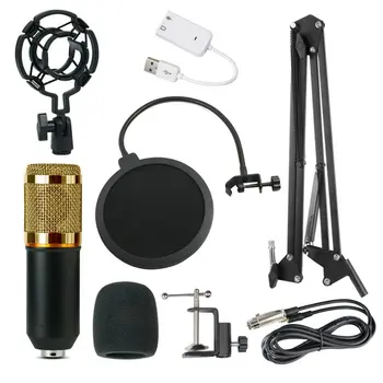 BM-800 Kondensaator Mikrofoni Komplekt Võrgu Salvestamine Mikrofon USB helikaart NB35 Pidu Vältija Mikrofon