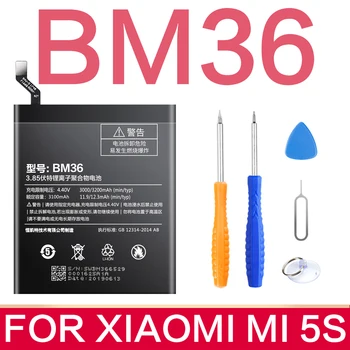 BN31 BM22 BM35 BM36 BM39 Aku Xiaomi Mi 5X 5 4C 5S 6 Redmi Märkus 5A Pro Asendamine Liitium-Polümeer Bateria + Tasuta Tööriistad