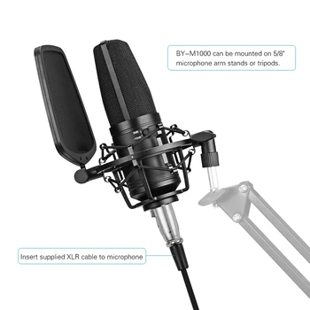 BOYA POOLT-M1000 kutse Suure Mikrofoni Komplekt Isotroopne Double-layer Pop Filter Šokk Mount jaoks Laulja Stuudio Salvestus
