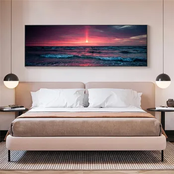 Braised Pilv Päikeseloojangut Lõuend Kunsti Plakatid Ja Pildid Seascape Kaasaegne Lõuend Maalid Seina Art Beach Pilte Tuba